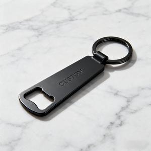 Biểu Tượng Tùy Chỉnh Matte Màu Đen Thép Không Gỉ Mở Chai Keychain Khuyến Mại Khắc Mở Chai Keychain Cho Kinh Doanh Quà Tặng - Product Image 3