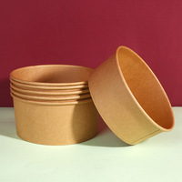 Bols à salade jetables en papier kraft biodégradable de qualité alimentaire King Garden, à paroi simple, pour usage industriel, logo personnalisable