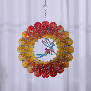 Molinillo de Viento Decorativo para Jardín, de Acero Inoxidable 3D, con Diseño de Flor Colorida, de 30 cm - Product Image 3