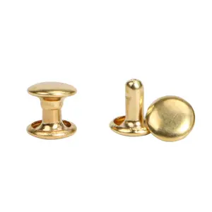 Double-Cap Double Cap Rivets Metal Brass Round Double Cap Studs Rivet 4MM 5MM 6MM 7MM 8MM 9MM 10MM 11MM 12MM 15MM For Leather