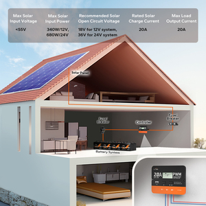 ABS yüksek kaliteli malzeme güneş şarj regülatörü 12V /24V PWM DC yük çoklu gerilim arayüzleri şarj regülatörü s - Product Image 4