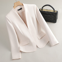 Veste Courte Femme XL Printemps-Automne Nouvelle Tendance pour le Travail et les Affaires, Fermeture à Bouton Unique, Décoration Boutonnée