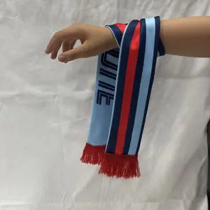 custom mini polyester design printing muffler and Silk Digital Print Football Team Scarf