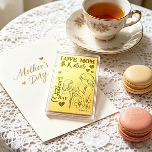 Billet de banque rectangulaire en feuille d'or 999 20mg pour la Fête des Mères, carte cadeau « Je t'aime Maman » - Product Image 1