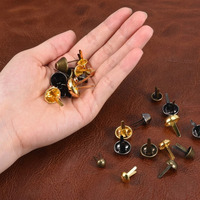 DIY 10mm 12mm 15mm Pieds de fond de sac coniques en métal, clous à pointes et rivets pour sacs à main, sacs à bandoulière et articles en cuir, vente en gros