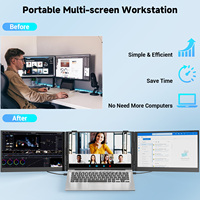 Écran portable ultra-fin modèle S8Pro 14 pouces FHD 1080P, extension d'écran pour ordinateur portable, triple écran léger, triple écran pour ordinateur portable