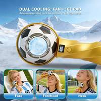 Tragbarer Handventilator mit Akku, faltbares Design, Turbo-Geschwindigkeit, Halbleiterkühlung, Fußballball-Form für