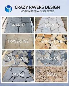 SH STONE Gros <span class=keywords><strong>Pierre</strong></span> Naturelle Jardin Fantaisie Gris Granit Maille <span class=keywords><strong>Plate</strong></span> Fou Pavés Carreaux pour Pavage de Sol - Product Image 4