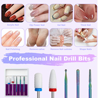 Lime à ongles en carbure céramique de style russe à fixation frontale pour éliminer les peaux mortes, lot de 5 pièces pour manucure gel et acrylique