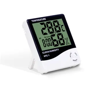 טוב ביצועים מקורה טמפרטורה דיגיטלית לחות מד ביתי אלקטרוני גדול LCD דיגיטלי לוח שנה שעון קיר