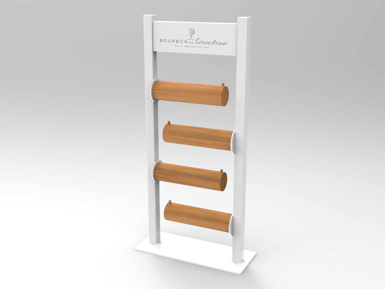 MDF Wooden Jewelry Display Stand 4 Tier White Storage Ladder Shelf with Easy Assembly for Retail Shop — view 3