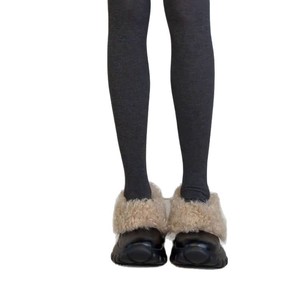Mocasines de cuero genuino con aumento de altura de 6 cm, suela gruesa, forro de piel, zapatos de cuero sin cordones, calzado de invierno para mujeres pequeñas - Product Image 5