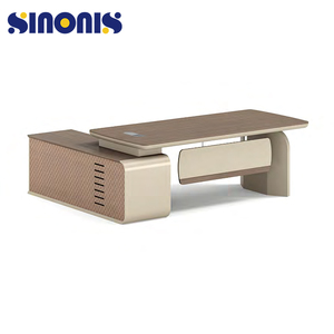 Sinonis ขายส่งโต๊ะทํางานคอมพิวเตอร์ไม้ขนาดใหญ่ที่ทันสมัยเฟอร์นิเจอร์มุมผู้บริหารโต๊ะสํานักงานขนาดใหญ่รูปตัว L - Product Image 6
