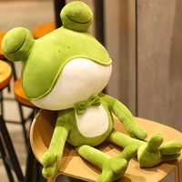 Angela Big Eyes Frog Boneka Hewan Mainan Plush Boneka Katak Hijau Lembut untuk Anak Perempuan Hadiah Liburan