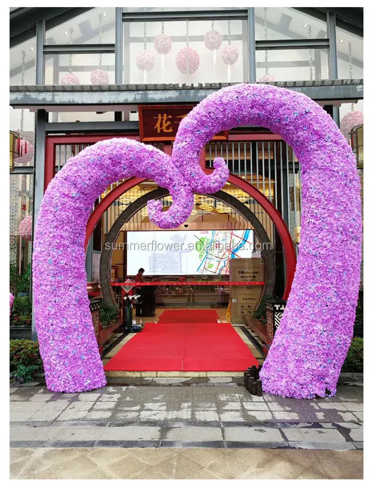Venta al por mayor del fabricante de seda de la boda artificial decoración puerta flor para boda