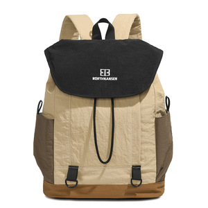 Cross-border Korean Niche Trendy Brand Color Contrast Drawstring <b>Backpack</b> Mori Flap Travel <b>Backpack</b> Nylon Casual Student Bag - Product Image 6