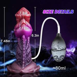 Silikon-Drachendildo mit Spritz- und Ejakulationsfunktionen, weicher Anal-<span class=keywords><strong>Dildo</strong></span> für Erwachsene, Saugnapf, riesiger Fantasy-Alien-Knoten für Frauen - Product Image 5