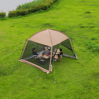 Grand auvent en maille de camping en plein air Gazebo Tente Pare-soleil Maison Tente pour 4-8 personnes