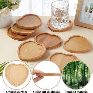แผ่นรองแก้วไม้ไผ่แบบทำเองสุดหรู เป็นมิตรกับสิ่งแวดล้อม ใช้ซ้ำได้ สำหรับวางแก้วน้ำ กาแฟ ชา รูปหัวใจ สำหรับเครื่องดื่ม - Product Image 5