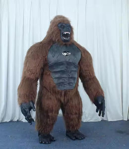 Kostum Maskot Gorila Tiup Ukuran Dewasa, Tahan Lama, Bernapas, Pakaian Plush Portabel, Cocok untuk Acara Karnaval yang Menyenangkan - Product Image 2