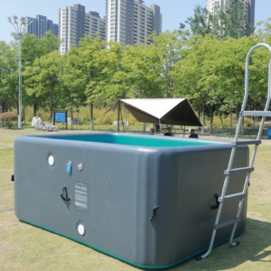 <span class=keywords><strong>Piscine</strong></span> gonflable portable en PVC <span class=keywords><strong>rigide</strong></span> à parois dures, pour nouveau-nés et enfants, utilisation familiale en extérieur, design rectangulaire - Product Image 3