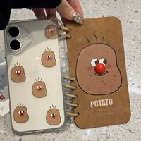 Coque de téléphone portable créative en TPU et PU pour iPhone 17 16 Pro Max, motif pomme de terre et patate douce, compatible