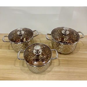 Ensemble soupe et pot à soupe en acier inoxydable avec une finition métallique à la mode et un design circulaire moderne à fond unique - Product Image 6