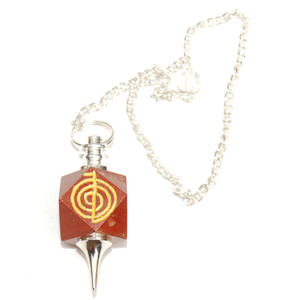 Péndulos de Piedra Preciosa de Ágata Jaspe Roja Choko-Reiki - Regalo Empresarial Tallado de Feng Shui - Product Image 1