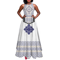 Vente en gros de robe de soirée à fleurs éthiopienne de style africain Habesha pour femmes robe longue fidjienne samoan robe vintage éthiopienne de grande taille