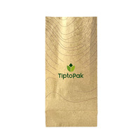 Sac en papier biodégradable de qualité alimentaire pour popcorn chips de sucre frites emballage de restauration rapide pochette de collation emballage épais imprimé à emporter
