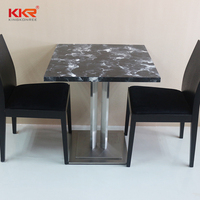 Tables et chaises de salle à manger modernes en pierre de surface solide pour hôtel, restaurant, aire de restauration
