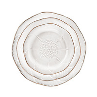 Bol à salade en verre émaillé coloré fait à la main en forme de fleur, écologique, assiette à dessert, assiette à dîner, assiette de présentation à bord doré pour
