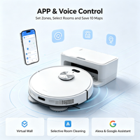 Robot Aspirador Inteligente con Control por Aplicación, Compatible con Tuya, Alexa y Google Assistant, 10 Mapas, Pared Virtual, 2700Pa, Navegación Láser