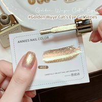 Vernis à ongles gel effet œil de chat feuille d'or automne-hiver 3 couleurs, Nouveauté 2026, Gel à ongles œil de chat doré à effet flash lumineux, nécessite une lampe UV pour sécher