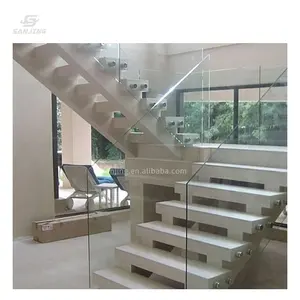 Бескаркасные стеклянные лестничные перила для фотографий стеклянные лестничные перила для лестниц