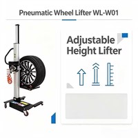 Lève-roues pneumatique YuanMech WL-W01, capacité 65 kg, hauteur réglable, outil de levage de pneus à air comprimé, certifié CE, garantie 5 ans