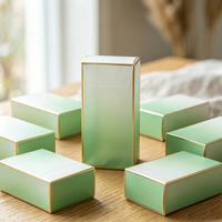 Boîte d'emballage en plastique mat à dégradé personnalisé, verticale, multi-tailles, emballage plat, légère, pour sachets de thé