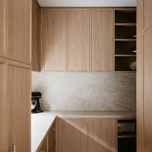 Meuble de cuisine et bar en bois massif sur mesure avec comptoir et crédence en marbre, armoire de rangement intégrée en quartzite Taj <span class=keywords><strong>Mahal</strong></span> - Product Image 4