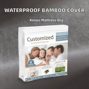 Hypoallergenic Plain Home Everyday <b>Bed</b> Mattress Cover Cotton Bamboo Terry Waterproof Flame Retardant Anti-Bacteria Mattress - Product Image 2