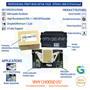 Tête d'impression Epson L1800 de précision durable pour Epson Stylus Photo R390 RX590 RX580 R1390 R1430 L1500W - Product Image 5