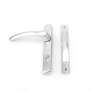 Poignée de porte ambidextre de conception américaine avec plaque arrière de 220 mm de long, levier de verrouillage multipoints, quincaillerie coulissante pour patio, profil européen - Product Image 1