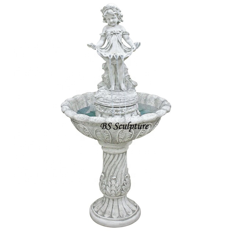 Figurine Ange Chérubin – Fontaine D'Eau Bénite En Porcelaine, Style Baroque