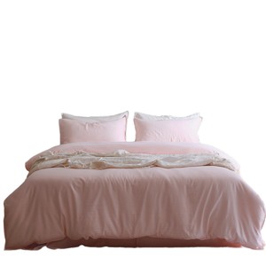   Parure de lit quatre pièces en coton, couleur unie, housse de couette et draps respirants pour une utilisation quatre saisons - Product Image 5
