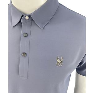 Polo deportivo de golf de tela de piqué transpirable Polo de manga corta de color sólido para hombre - Product Image 6