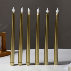 Led Taper Candle <b>Battery</b> <b>Operated</b> Flameless Black White Candle Packaging Gift Boxs Home Decor Electric Light Pillar Long Candle - Product Image 6