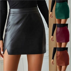 Mini-<span class=keywords><strong>jupe</strong></span> en similicuir pour femme, taille haute, sexy, noire, courte, automne-hiver, mode, bas pour femmes, moulante, nouvelle <span class=keywords><strong>jupe</strong></span> - Product Image 3