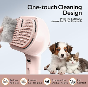 Kattenstoomborstel 3 In 1 Stomende Huisdierenontharingskamborstel Zelfreinigende Antistatische Effectieve Haarverwijderingsborstel - Product Image 2