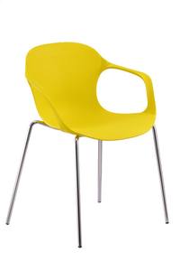 Accoudoir Chaise en métal chromé PP Design <span class=keywords><strong>ergonomique</strong></span> à dossier haut empilable pour chaise de salle à manger en plastique de bureau de restaurant - Product Image 4
