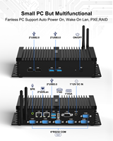 Industrial Mini komputer Core I5 8250u I7 8550u HD + VGA Win10 RS232 Ubuntu mendukung modul 3G/4G kotak PC paduan aluminium