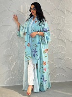 Nouvelle Collection Abaya 2026 Robes Modestes Abaya Ouverte Simple Imprimé Floral Abaya Femme Robe Musulmane Vêtements Islamiques Femme